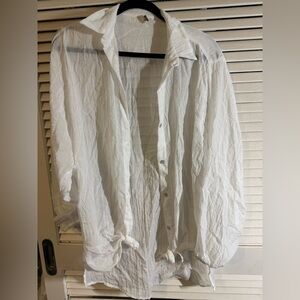 Elegant White Button Down Women's Shirt